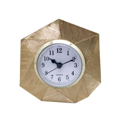 China antique HOME DECORATION style DESK CLOCK SIMPLE MODERN GOLD SILVER METAL for sale