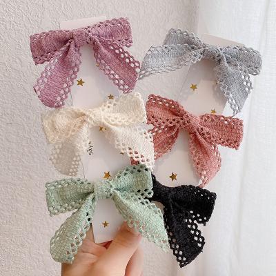 China Lovely Fabric Hairpins For Girls Hairpins Baby Hair Accessories Hollow Out Clip Kids Children Styling Tools Clip for sale