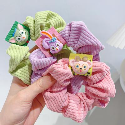 China Cute Cotton Cartoon Rabbit Scrunchies Hair Ties For Girl Kids Cotton Scrunchy Cartoon Custom Ponytail Holder Lovely For Gilrs for sale