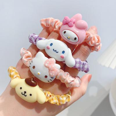 China Cute Bunny Scrunchies Cotton Cartoon Thin Hair Ties For Girl Kids Lovely Cotton Scrunchy Cartoon Ponytail Holder For Gilrs for sale