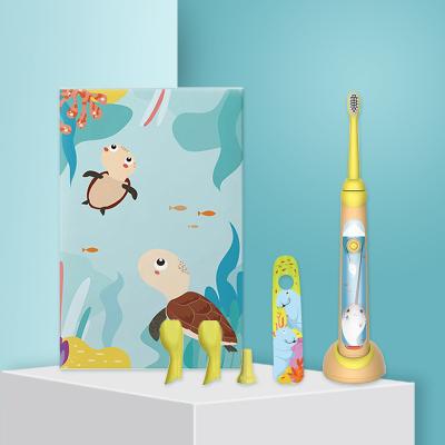 China Cartoon Battery Operated Magnetic Panel Lebooo Sonic Tooth Brush Silicone Electronic Kids Waterproof Toothbrush for sale