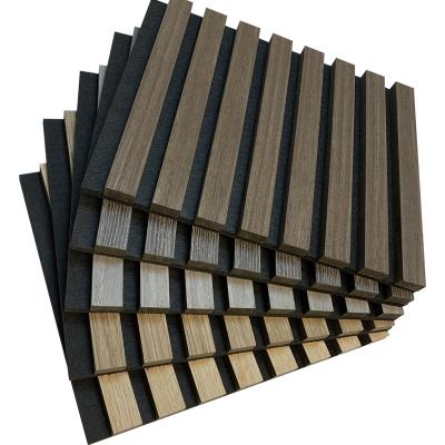 China 2400*600 Highly Efficient Chinese Highly Efficient Wood Veneer Quality Workmanship Haoran Sound Absorption Acoustic Panels for sale