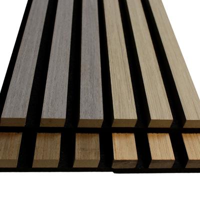 China Akupanel Classic 3D Slat Acoustic Foam Ceiling Wall Traditional Modern Industrial Studio Pet Soundproof Wood Wool Panels for sale