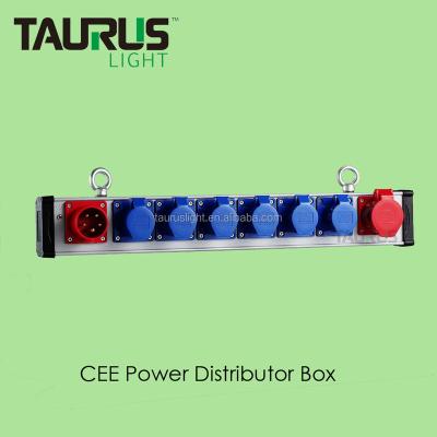 China CEE Power Distributor Box Aluminum Distribution 6 16A CEE Socket Output Audio Power for sale