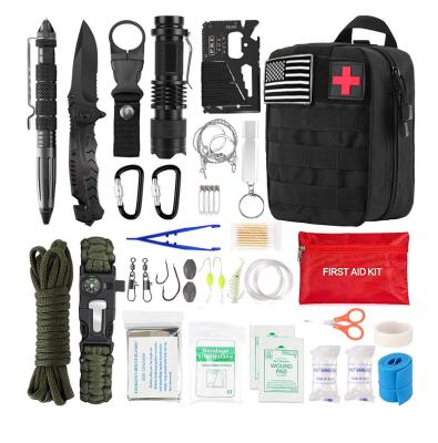 China Outdoor Camping Hiking Camping Outdoor Travel Wilderness First Aid SOS EDC Multifunctional Emergency Displacement Survival Kit JK-B-011 for sale