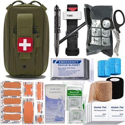 China Outdoor Camping Hike Travel JK-B-007 Outdoor Survival Kit Bag EDC Trauma First Aid Survival Kit For Tactical Emergency for sale