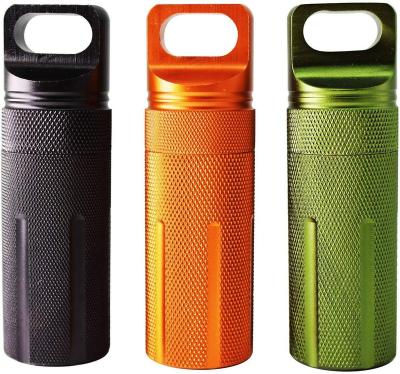 China With Key Ring - From JKYP Large Mini Waterproof Metal Pill Box Outdoor Portable Useful Pill Bottle Case Bottle Stash Holder Key Chain Cnc for sale