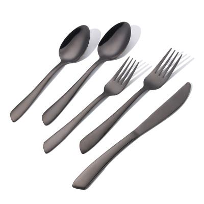 China Sustainable Eco-Friendly Stainless Steel Individual Gold Flatware Sets Black Flatware Cutlery Set for sale