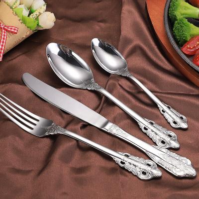 China Viable baroque wedding 304 stainless steel (18/10) flatware with embossed engraved handle for sale