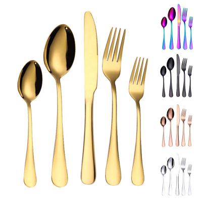 China Royal Reusable 304 18/10 1010 Stainless Steel Sustainable Rose Gold Spoon Fork Set Cutlery Set Silverware for sale