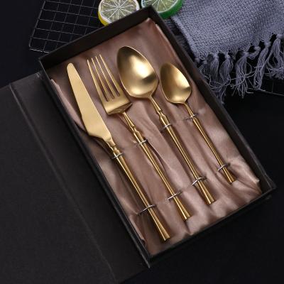 China Sustainable Stainless Steel Spoon Fork Set Cuttlery Set With Slim Waist Style Handle for sale