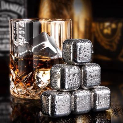 China Sustainable 304 Stainless Steel Whiskey Stones Auxiliary Bar Cooling Ice Cube For Cola Wine Drinks for sale