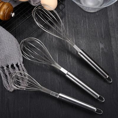 China Food Grade Kitchen Accessories 304 Stainless Steel Egg Beater Viable Manual Egg Beater For Cooking Baking Wholesale for sale