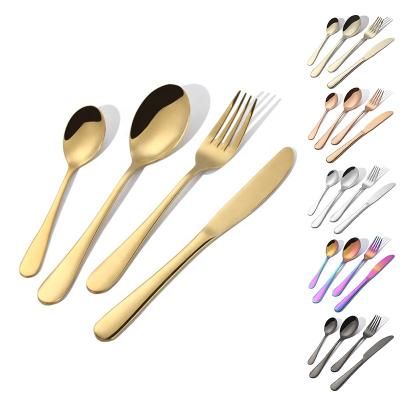 China Sustainable Nordic Spoon Stainless Steel OEM Rose Gold Flatware Sets 4/16pcs Cutlery Set 24 Pcs for sale