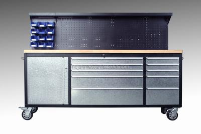 China Multifunctional Industrial Steel Metal Storage Locker Work Bench with Pegboard for Tool Storage for sale