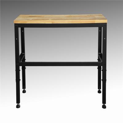 China Aluminum T Frame Rubber Wood Top Slot Garage Metal Workbench for sale