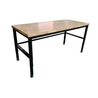 China Garage and Workshop Working Bench Heavy Duty Steel Workbench / Garage Work Bench Rubberwood Wood Top Workbench for sale