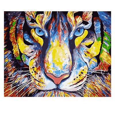 China Home decoration; gifts ; wedding decoration 50x40cm oil painting tiger picture digital coloring by gift digital painting wholesale for sale