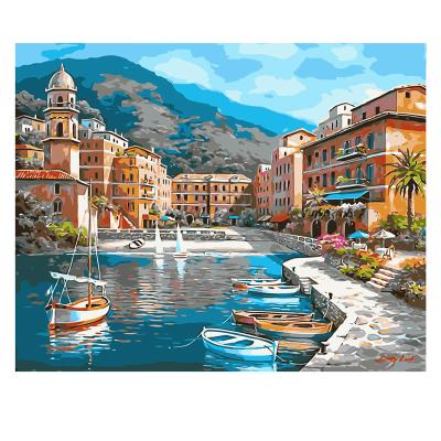 China Home decoration; gifts ; Wedding Decoration 50x40cm Digital Oil Painting City Garden Picture DIY Art Decoration Painting Factory Direct Sales for sale