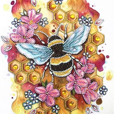 China Home decoration; gifts ; wedding decoration special shaped diamond flower and bee embroidery painting diy kit for sale