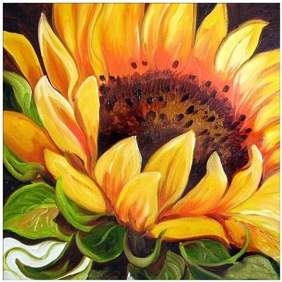 China Home decoration; gifts ; wedding decoration full round diamond 5D diamond painting sunflower DIY diamond embroidery kit flower mosaic home decoration for sale