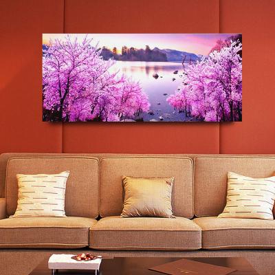 China Home decoration; gifts ; wedding scenery Diamond Painting Cherry Blossom Lake Diamond Embroidery Kit Home Decoration 5D painting 100*50 for sale