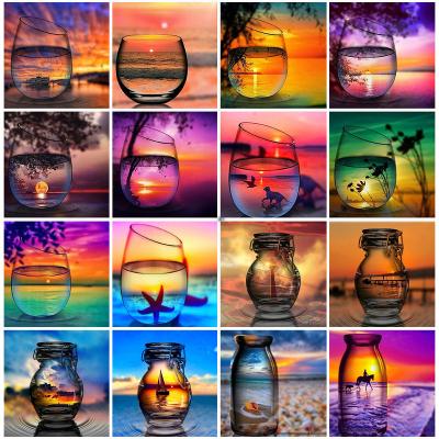 China Home decoration; gifts ; Wedding Decoration Fashion Modern Canvas Art 5D Diamond Wine Glass Custom Art for sale