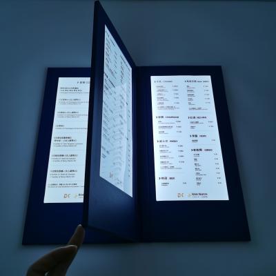 China LED Lighting Inside 4 Pages Led Menu Holder For 5.5x11