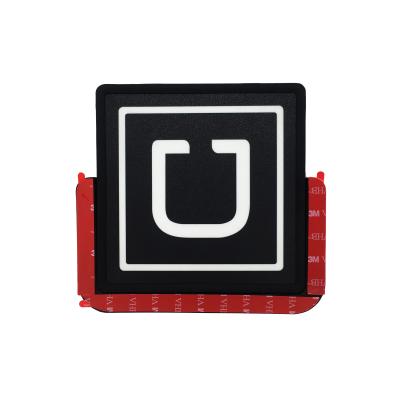 China LED Lighting U Square LED Signs With Bright Rideshare LED Lights For Car Radio, Removable, USB Rechargeable Light Logo Signs For Window for sale