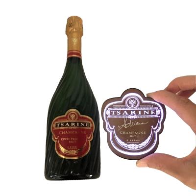 China OEM LED bottle lighting sticker waterproof luminescent bottle label LED light badge for champagne for sale