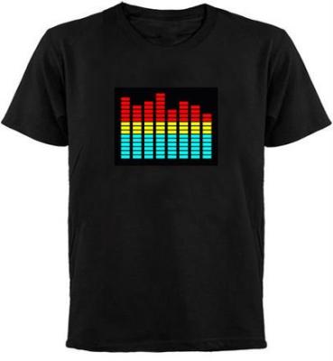 China Anti-Pilling EL Panel Flash T-shirt Fashion Sound Music LED T-Shirt for sale