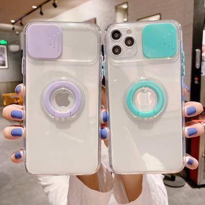 China Candy Ring Support Cover Device Lens Slip Window Shockproof Design For iPhone 13pro/Max 11/12/XR TPU Cell Phone Case for sale