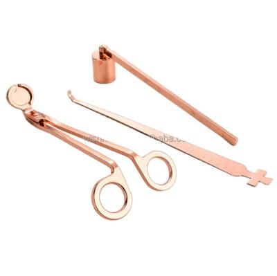 China 4-piece stainless steel candle accessory set ideal for lovers of scented candles with gift wrap (rose gold) YD-007 for sale