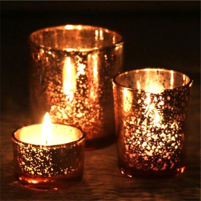 China Home Decor and Mosaic Jar Candle Warmer Candle Wholesale Ships Bangs Laser Pattern Beauty Gift Candle Holders Golden Antique Hurricane for sale