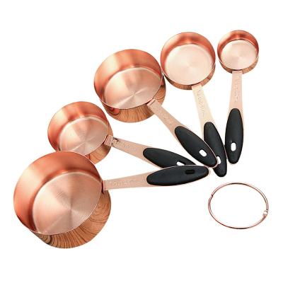 China Sustainable Kitchen Dessert Seasoning Measure Set 5 Pcs Stainless Steel Tools Measuring Cups And Spoons Set for sale