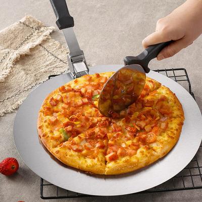 China Sustainable Wholesale Pizza Tools Clamps Folding Wheels Cutters Pizza Shovel Aluminum Paddle Pizza Turning Skin Set Of 3 for sale