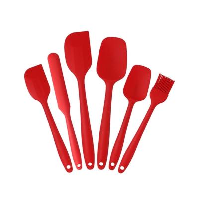 China Wholesale China Kitchen Utensils Stocked Heat Resistant Accessories 6 Piece Silicone Nonstick Spatula Set for sale