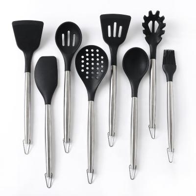 China Factory direct stocked non stick black silicone kitchenware eco-friendly kitchen tableware for sale