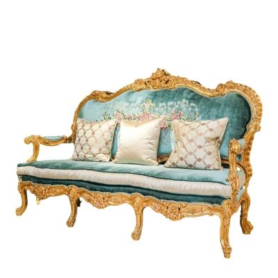 China Adjustable (Height) Customized European Style Classic Sofa Two Seats Wood Carving for sale