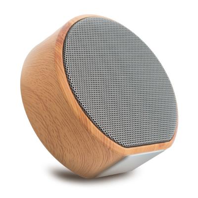 China No Promotion High Quality Gift Customized Logo Printing A60 Woofer Wood Grain Mini Wireless Speaker Sub for sale