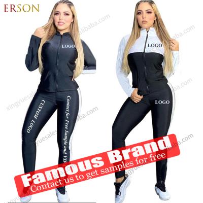 China Hot sale women's breathable fashion ERSON N23025348 casual sports suit two-piece suit with wholesale for sale