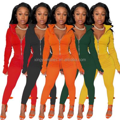 China 2021 Fall Women QUICK DRY Clothing Long Sleeve Two Piece Pants Sets Tracksuit Women Lounge Wear Sets for sale