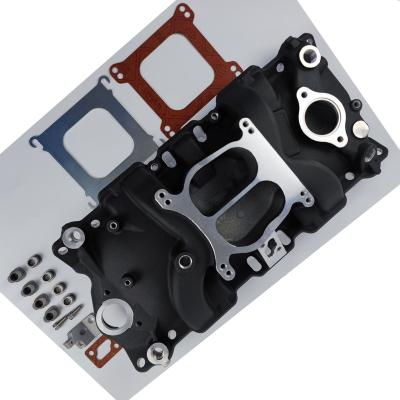 China Chevy Small Block Single Board V8 Aluminum Performance Customizable Dual Stage Intake Manifold With Kits for sale