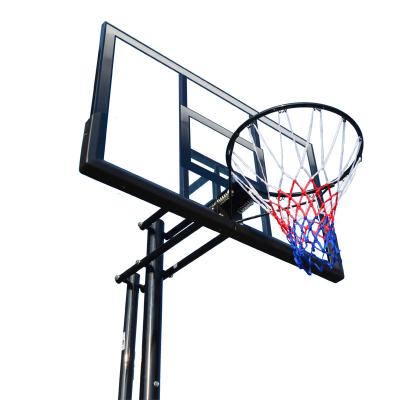 China Corrosion Resistance Outdoor Power Lift Adjustable 10ft Basketball Hoop Stand With Basketball Ring Slanting Pole Kit for sale