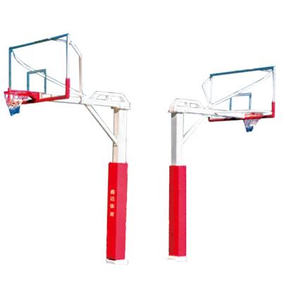 China Corrosion Resistance 180*180mm Square Tube Fixed Single Arm Basketball Goal Posts Steel Basketball Hoop Rack For Adults for sale