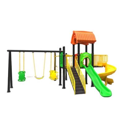 China Best Selling Eco-friendly Metal And Plastic Outdoor Playground Kids Slide And Swing Set for sale