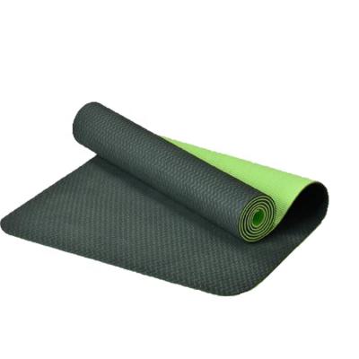 China Environmental Protection Outdoor Fitness 6mm Thick Double Stripe Color Yoga Mat for sale