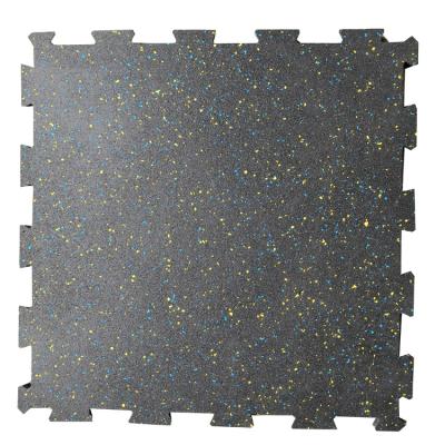 China Gym Fitness Training Equipment Tile High Density Rubber Interlocking Mat For Fitness for sale