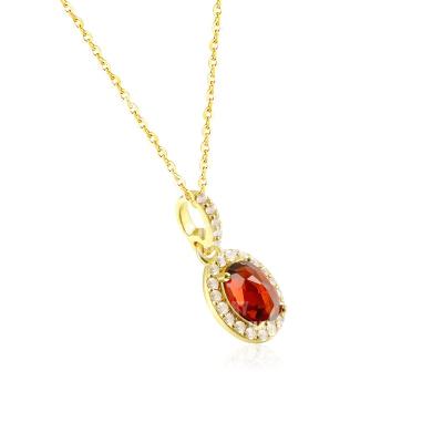 China Handmade Ruby Stone Necklace Women Gemstone Jewelry Birthstone Gift Necklace for sale