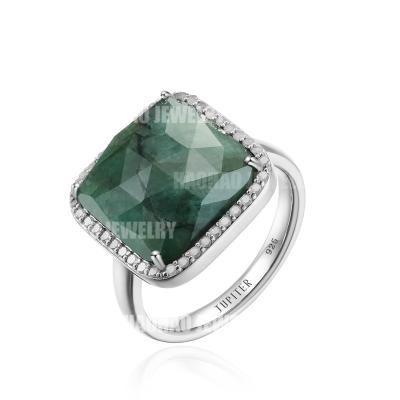 China Emerald Stone Jewelry Charm Rings Wholesale Natural May Handmade Trendy Birthstone Jewelry for sale